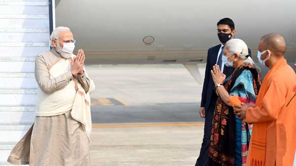Prime Minister Narendra Modi arrives in Varanasi. Prime Minister Narendra Modi arrives in Varanasi.