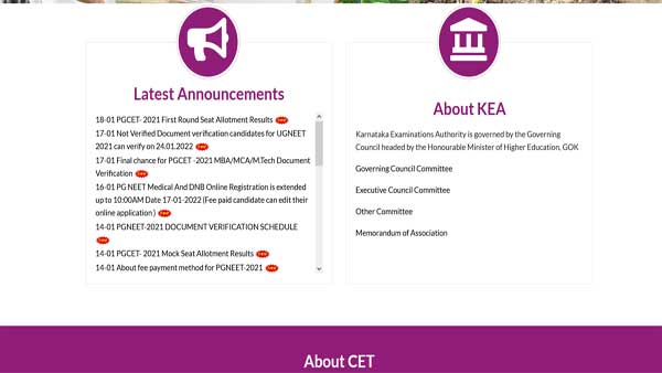Direct link to check Karnataka PGCET Round 1 allotment result Direct link to check Karnataka PGCET Round 1 allotment result