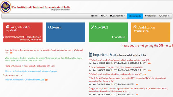 ICAI CA exams 2022: Foundation, final, intermediate application window reopens ICAI CA exams 2022: Foundation, final, intermediate application window reopens