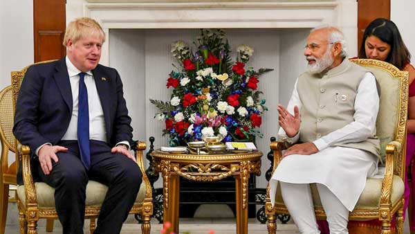 PM Modi holds talks with UK counterpart Boris Johnson PM Modi holds talks with UK counterpart Boris Johnson