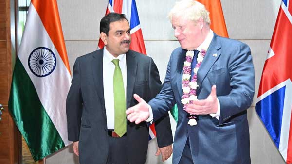 Boris Johnson meets industrialist Gautam Adani; collaboration in defence key focus of meeting Boris Johnson meets industrialist Gautam Adani; collaboration in defence key focus of meeting