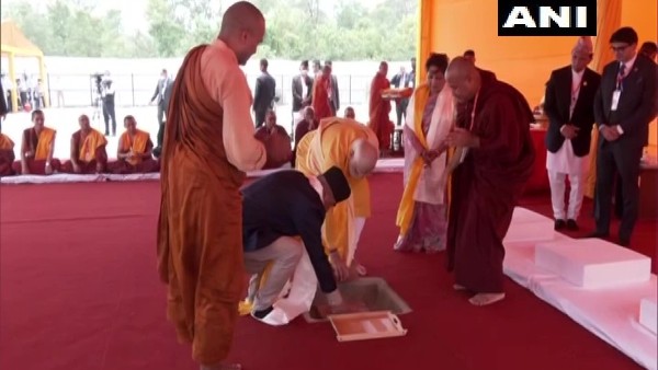 PM Modi lays foundation stone of Nepals Centre for Buddhist culture & heritage PM Modi lays foundation stone of Nepals Centre for Buddhist culture & heritage