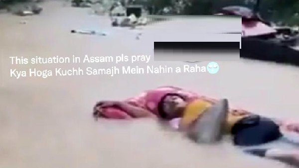 Fact Check: Was this video of a man sleeping on floating mattress in floods shot in Assam? Fact Check: Was this video of a man sleeping on floating mattress in floods shot in Assam?