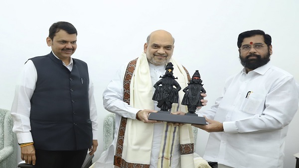Maha CM Shinde, Fadnavis meet Amit Shah Maha CM Shinde, Fadnavis meet Amit Shah