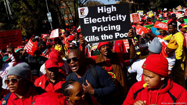 South African workers protest cost of living South African workers protest cost of living