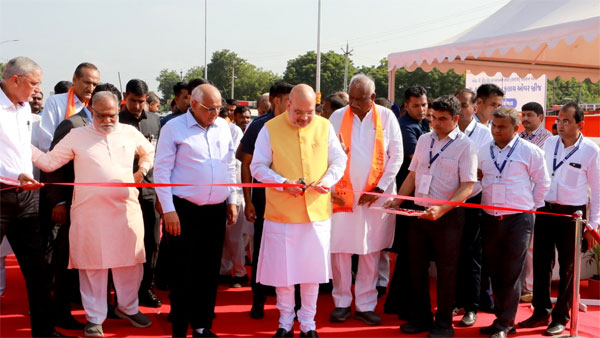 Amit Shah inaugurates flyover, health centre near Ahmedabad Amit Shah inaugurates flyover, health centre near Ahmedabad