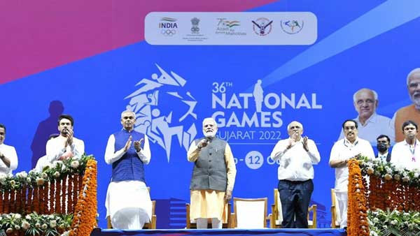 PM Modi declares 36th National Games open at dazzling ceremony PM Modi declares 36th National Games open at dazzling ceremony