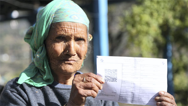 An elderly voter in Kullu An elderly voter in Kullu