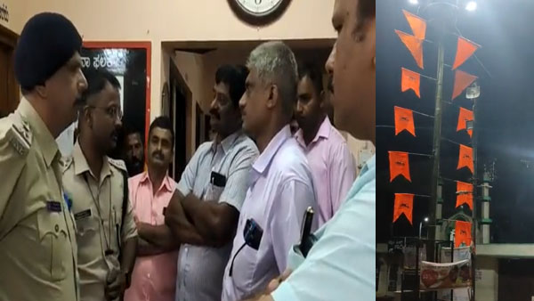 Masjid committee member Rafiq, Sri Ram Sene clash over saffron flags in Karnataka Masjid committee member Rafiq, Sri Ram Sene clash over saffron flags in Karnataka