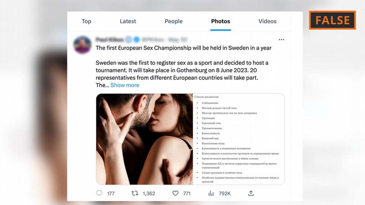 Fact check: No, Sweden is not holding a sex championship