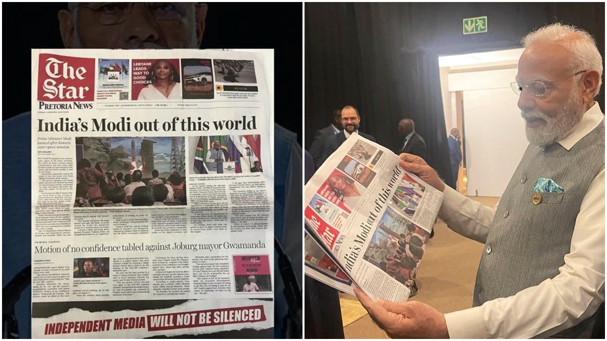 'India's Modi Out Of This World' EAM Shares Pic of PM Modi Holding South African Newspaper