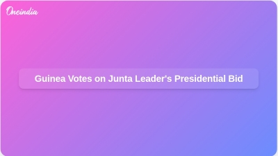 Guinea Votes on Junta Leader's Presidential Bid