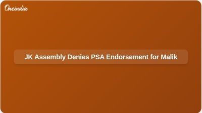 JK Assembly Denies PSA Endorsement for Malik