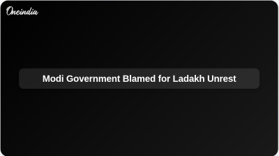 Modi Government Blamed for Ladakh Unrest