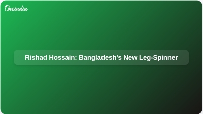 Rishad Hossain: Bangladesh's New Leg-Spinner