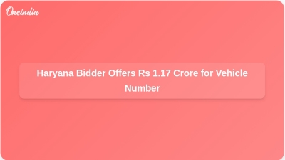 Haryana Bidder Offers Rs 1.17 Crore for Vehicle Number