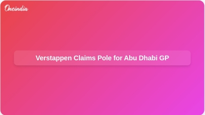 Verstappen Claims Pole for Abu Dhabi GP