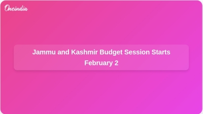Jammu and Kashmir Budget Session Starts February 2