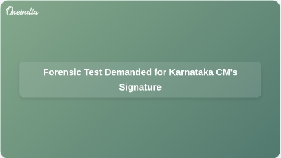 Forensic Test Demanded for Karnataka CM's Signature