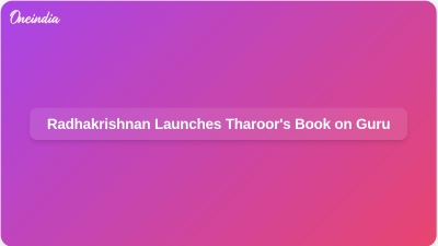 Radhakrishnan Launches Tharoor's Book on Guru