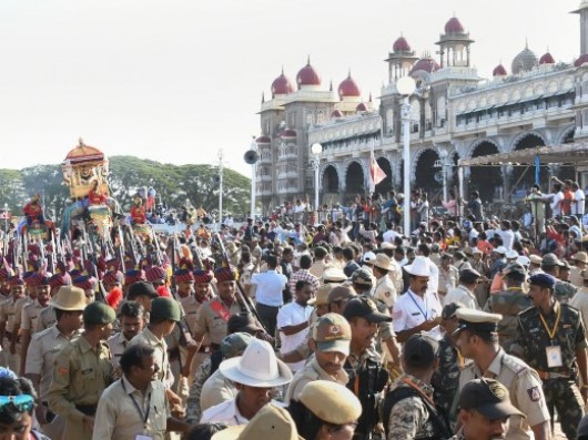 A View Of The Mysuru Dussehra Procession In Mysuru