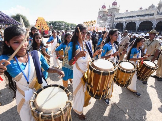 Women Beat Drums During Mysuru Dussehra Procession In Mysuru