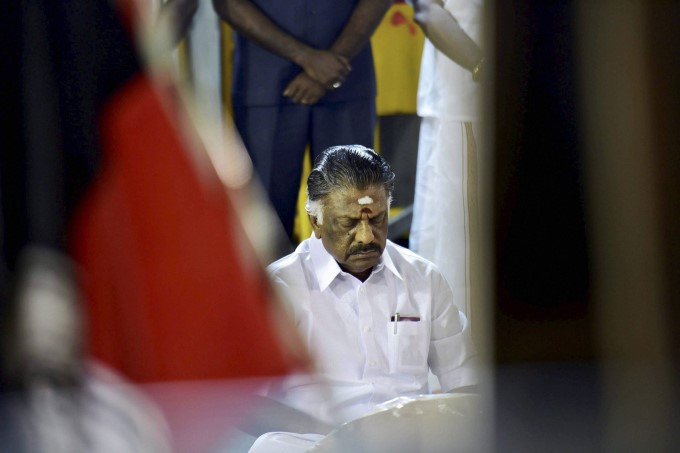 Former TN CM O Panneerselvam Press Meet At Marina Beach In Chennai Former TN CM O Panneerselvam Press Meet At Marina Beach In Chennai