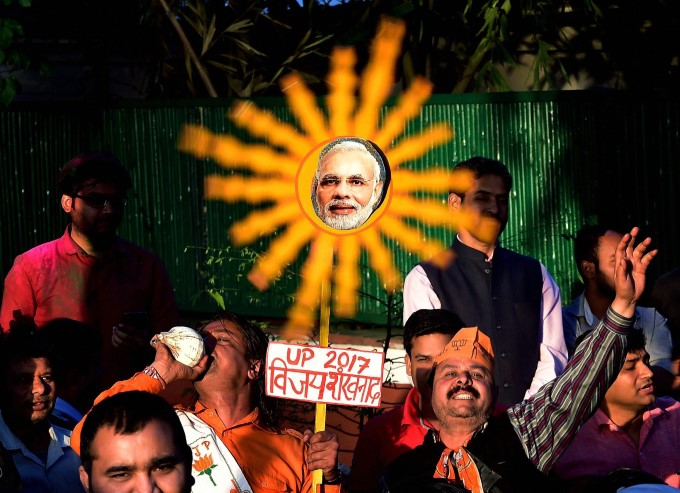 Photo Gallery: BJP Celebrates Big UP Win Photo Gallery: BJP Celebrates Big UP Win