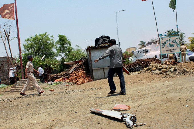 Maharashtra CM's Helicopter Crash-Lands In Latur Maharashtra CM's Helicopter Crash-Lands In Latur