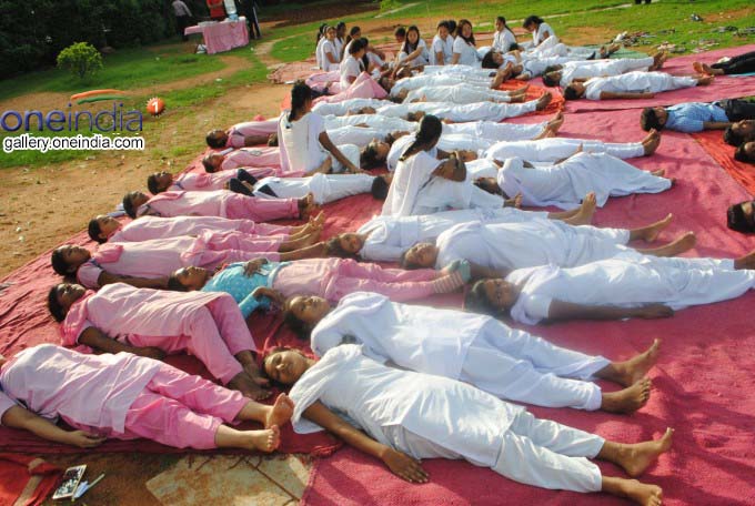 TDP MLA And Actor Balakrishna And Others Perform Yoga TDP MLA And Actor Balakrishna And Others Perform Yoga