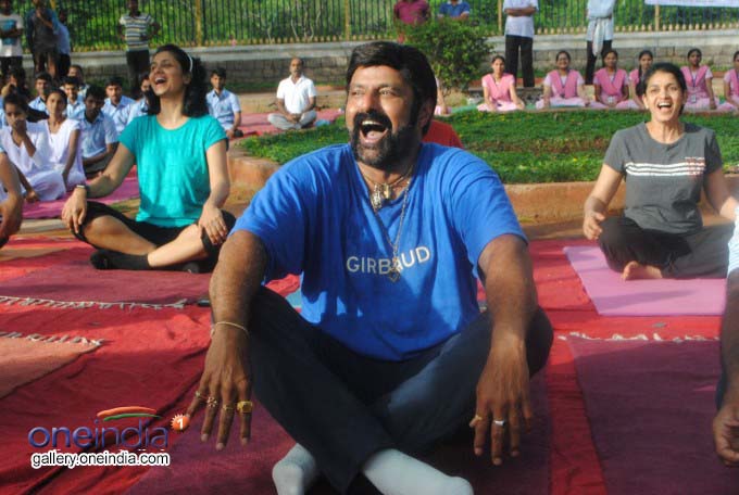 TDP MLA And Actor Balakrishna And Others Perform Yoga TDP MLA And Actor Balakrishna And Others Perform Yoga