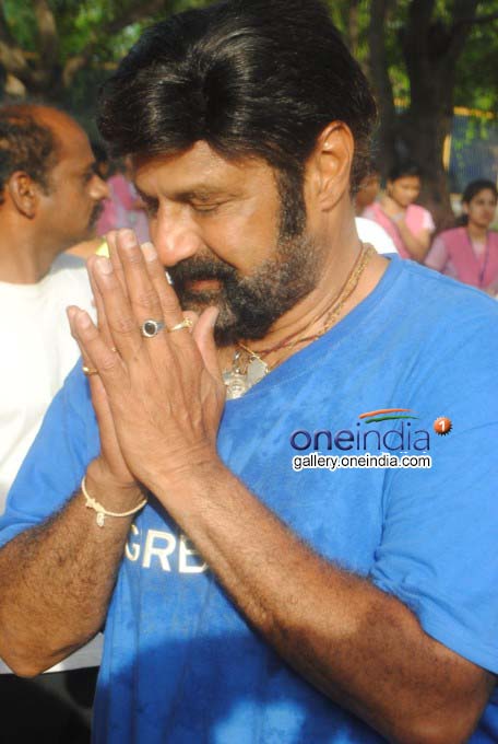 TDP MLA And Actor Balakrishna And Others Perform Yoga TDP MLA And Actor Balakrishna And Others Perform Yoga