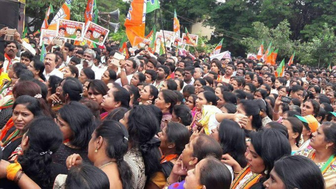BJP Leaders Arrested While Protests At Freedom Park In Bengaluru BJP Leaders Arrested While Protests At Freedom Park In Bengaluru