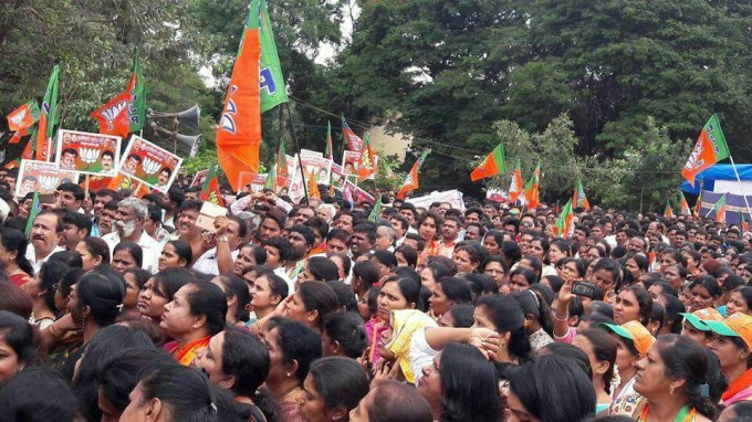 BJP Leaders Arrested While Protests At Freedom Park In Bengaluru BJP Leaders Arrested While Protests At Freedom Park In Bengaluru