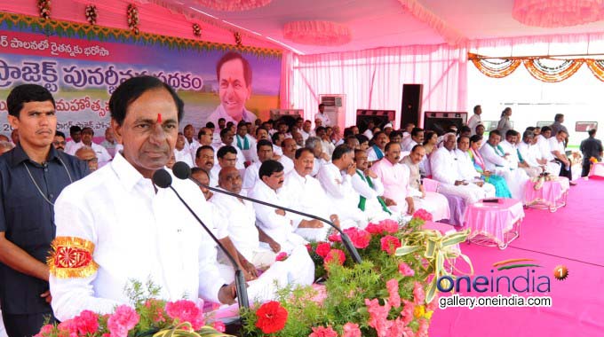 CM KCR Lays Foundation Stone For SRSP Restoration Scheme CM KCR Lays Foundation Stone For SRSP Restoration Scheme