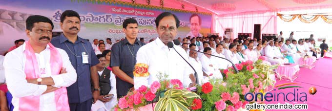 CM KCR Lays Foundation Stone For SRSP Restoration Scheme CM KCR Lays Foundation Stone For SRSP Restoration Scheme