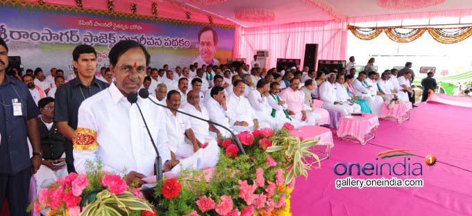CM KCR Lays Foundation Stone For SRSP Restoration Scheme CM KCR Lays Foundation Stone For SRSP Restoration Scheme