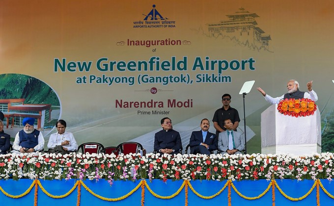 PM Narendra Modi Inaugurates Sikkim's First Airport At Pakyong PM Narendra Modi Inaugurates Sikkim's First Airport At Pakyong