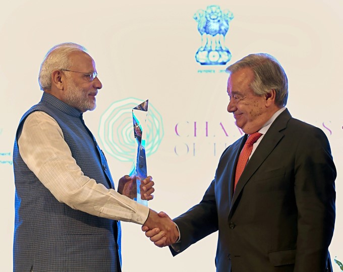 PM Narendra Modi Receives UN Champions Of The Earth Award 2018 PM Narendra Modi Receives UN Champions Of The Earth Award 2018