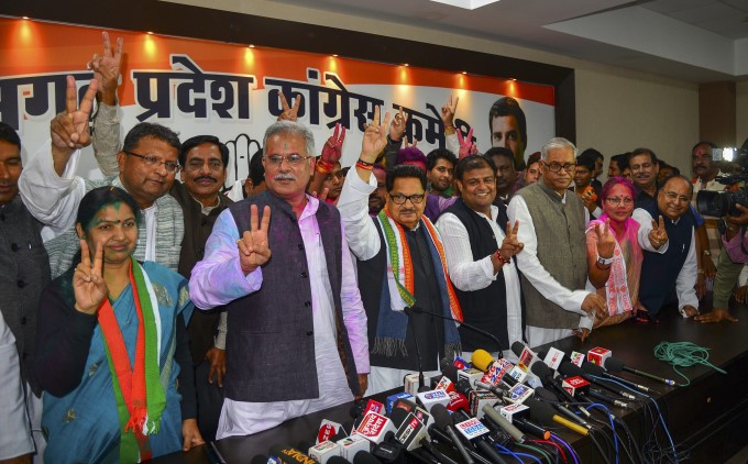 Congress Supporters And Workers Celebrate Party's Victory Congress Supporters And Workers Celebrate Party's Victory