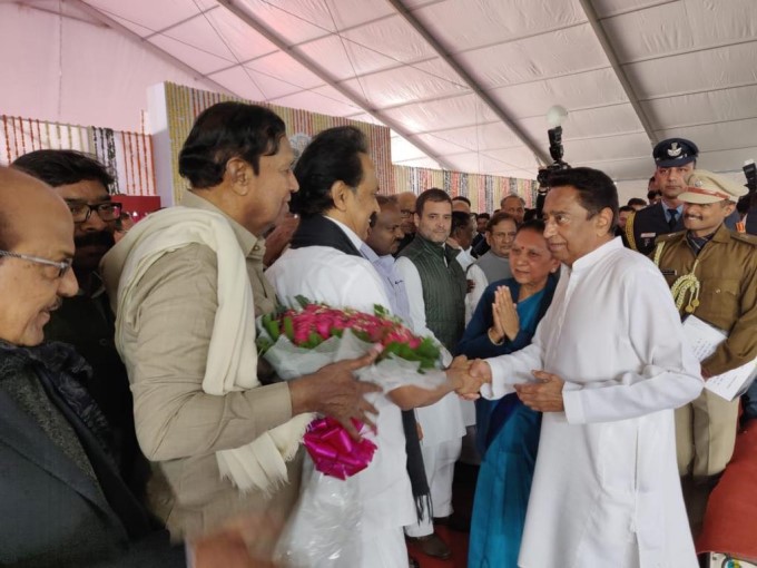 Rahul Gandhi, MK Stalin And Others During Swearing-In Ceremony Rahul Gandhi, MK Stalin And Others During Swearing-In Ceremony