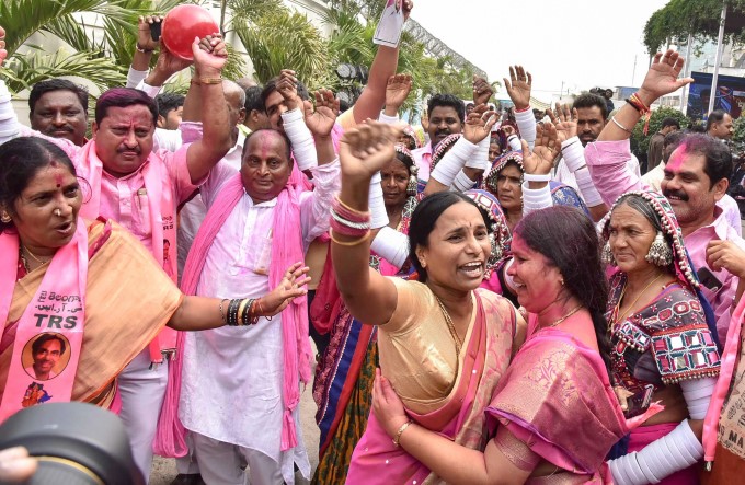 TRS Supporters And Workers Celebrate Party's Victory TRS Supporters And Workers Celebrate Party's Victory