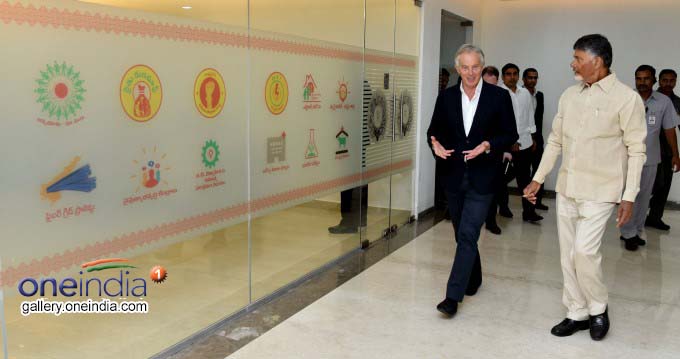 Former Britain PM Tony Blair Visits Amaravati Former Britain PM Tony Blair Visits Amaravati