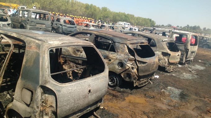 Aero India 2019 : Fire Mishap In Bengaluru Aero India 2019 : Fire Mishap In Bengaluru