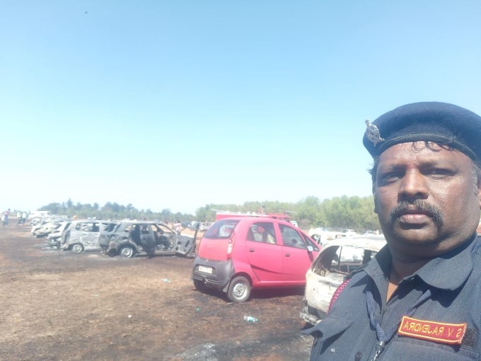 Aero India 2019 : Fire Mishap In Bengaluru Aero India 2019 : Fire Mishap In Bengaluru