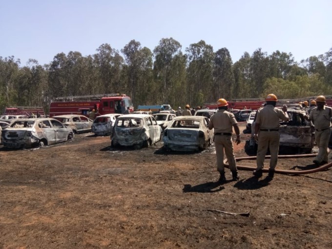 Aero India 2019 : Fire Mishap In Bengaluru Aero India 2019 : Fire Mishap In Bengaluru