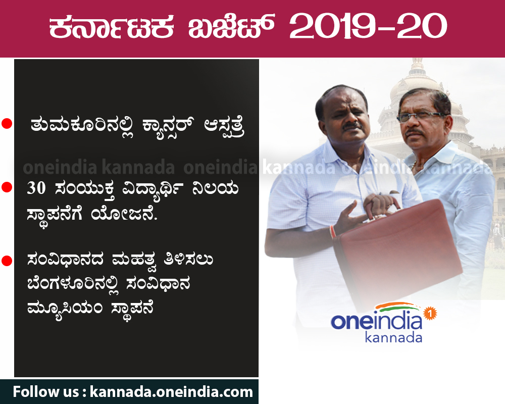 Karnataka Budget 2019-20 Karnataka Budget 2019-20