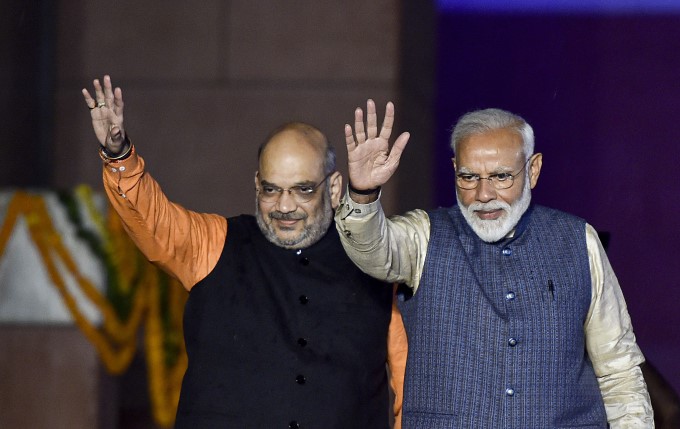 BJP Supporters Celebrate Party's Victory In Lok Sabha Election 2019 BJP Supporters Celebrate Party's Victory In Lok Sabha Election 2019