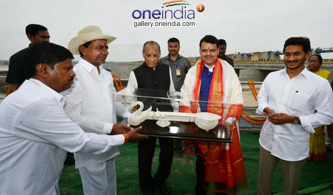 CM KCR And Governor ESL Narasimhan Inaugurates Mega Irrigation Project CM KCR And Governor ESL Narasimhan Inaugurates Mega Irrigation Project