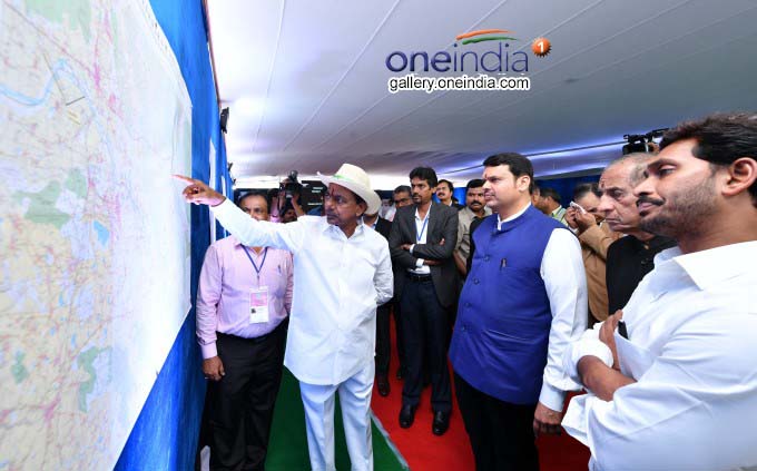 CM KCR And Governor ESL Narasimhan Inaugurates Mega Irrigation Project CM KCR And Governor ESL Narasimhan Inaugurates Mega Irrigation Project